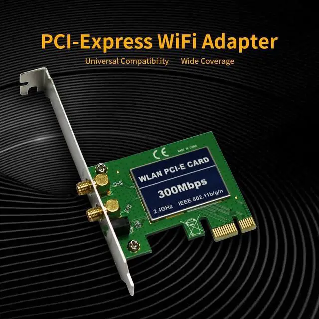 Alt view image 7 of 7 - PCI-Express WiFi Adapter Wireless 300Mbps 2.4G Wireless Network Adapter PCIe Wi-Fi Cards Wi-Fi Adapters