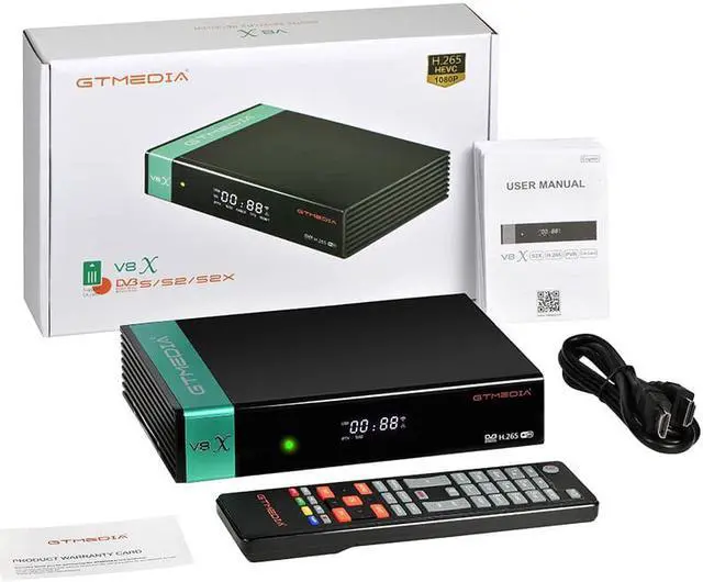 Alt view image 6 of 6 - GTMEDIA V8X DVB-S/S2/S2X FTA Digital Signal Receiver Set-top Box Full HD 1080P Remote Control Built-in WiFi H.265 V8 Nova Upgrade