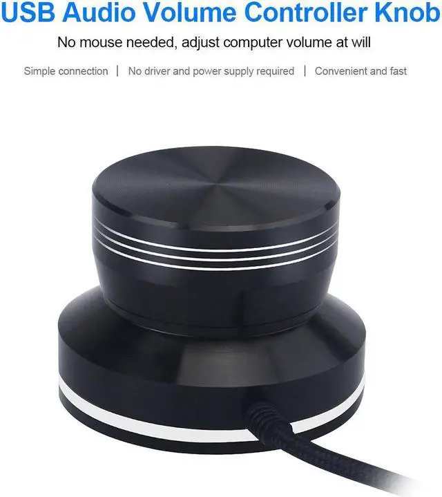 Alt view image 2 of 7 - AIMOS USB Audio Volume Controller Knob Volume Adjuster Rotary Computer Speaker Volume Control Switch For Win7/8/10/XP/Mac/Vista Android (Black)