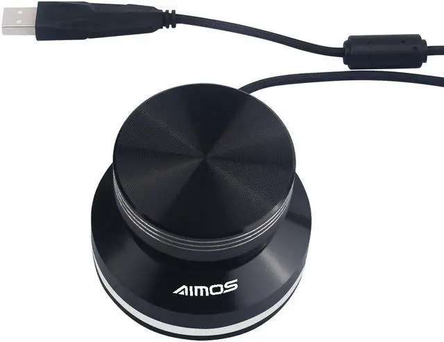 Alt view image 7 of 7 - AIMOS USB Audio Volume Controller Knob Volume Adjuster Rotary Computer Speaker Volume Control Switch For Win7/8/10/XP/Mac/Vista Android (Black)