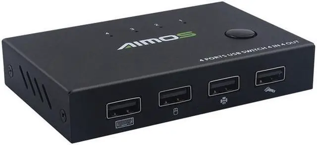 Main image of AIMOS USB Shared Switcher Printer Shared Switcher 4-port Multi-computer Share USB Keyboard Mouse 4 in 4 Switcher