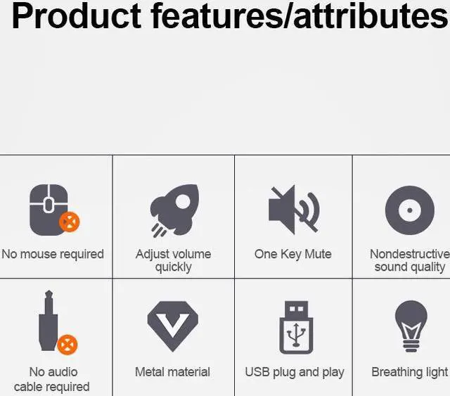 Alt view image 4 of 7 - AIMOS USB Audio Volume Controller Knob Volume Adjuster Rotary Computer Speaker Volume Control Switch For Win7/8/10/XP/Mac/Vista Android (Black)