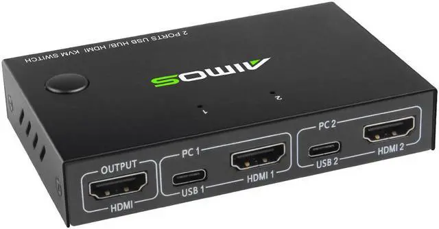 Main image of AIMOS AM-KVM201CC 2-Port HDMI KVM Switch Support 4K*2K@30Hz HDMI KVM Switcher Keyboard Mouse USB