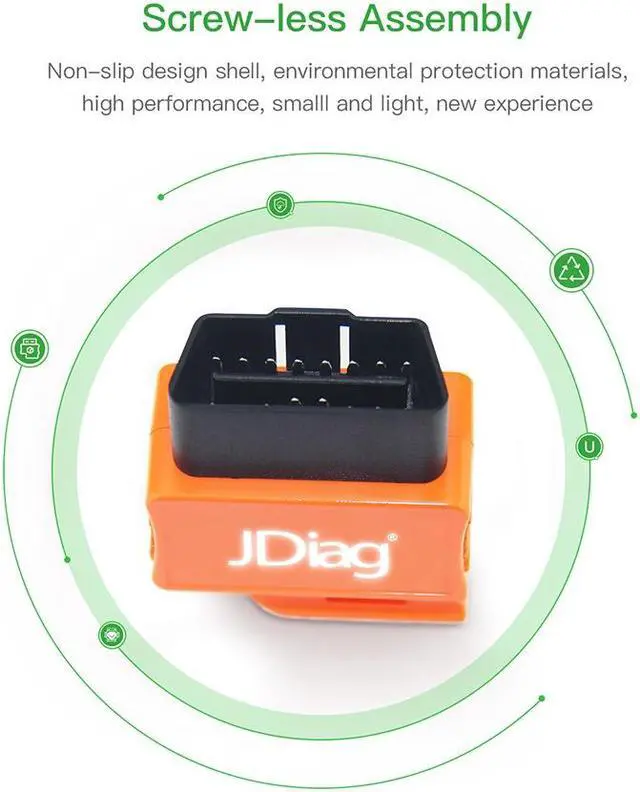Alt view image 6 of 7 - JDiag Enhanced BT FASLINK M2 OBDII Scanner Professional Vehicle Diagnostic Tool Car Engine Code Reader for IOS and Android With Voice Control Function - Orange