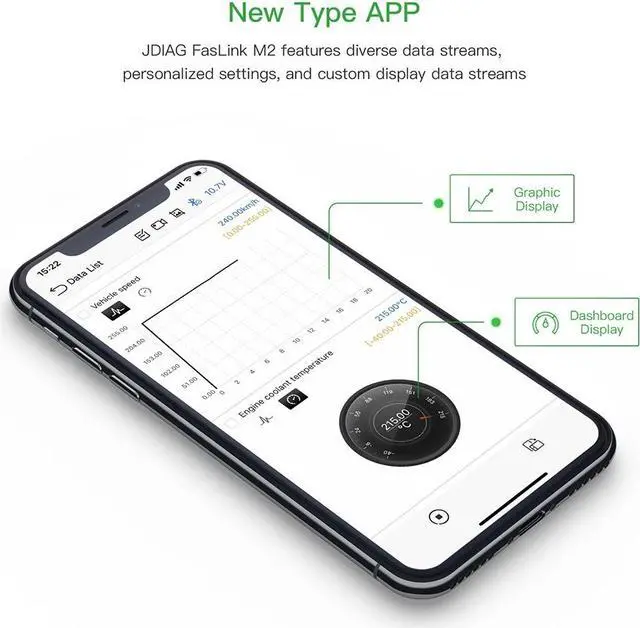 Alt view image 2 of 7 - JDiag Enhanced BT FASLINK M2 OBDII Scanner Professional Vehicle Diagnostic Tool Car Engine Code Reader for IOS and Android With Voice Control Function - Orange