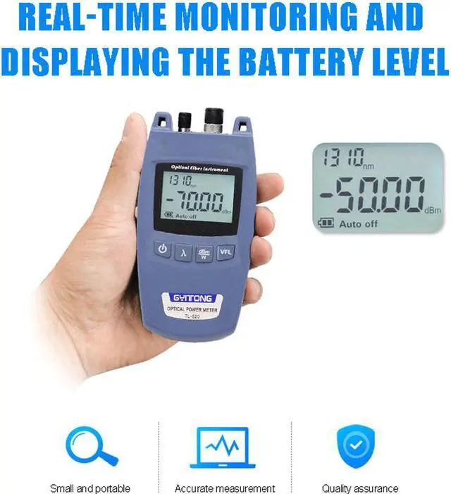 Alt view image 2 of 7 - TL-520 Handheld Optical Power Meter Universal Connector Fiber Light Decay Testers Machine Fiber Optic Cable Tester Locator