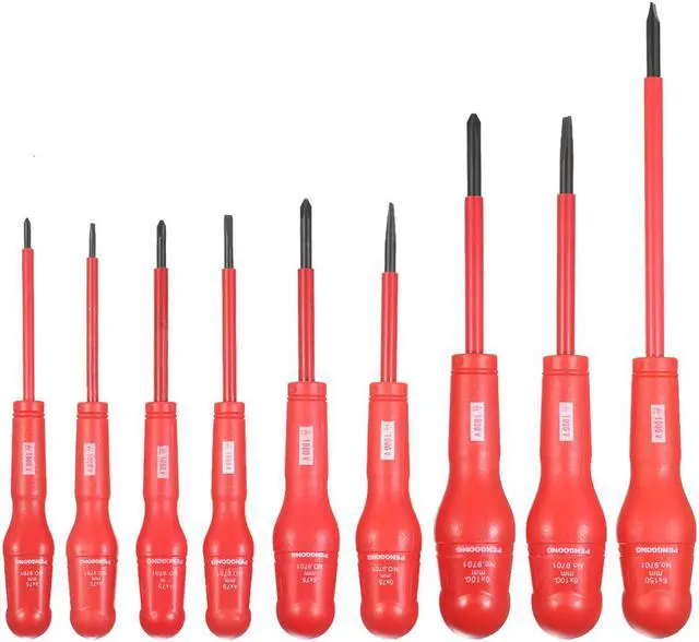 Main image of 9pcs 1000V Multi-functional Insulated Screwdrivers Set with Magnetic Slotted and Phillips Bits Electrical Work Repair Tools Kit