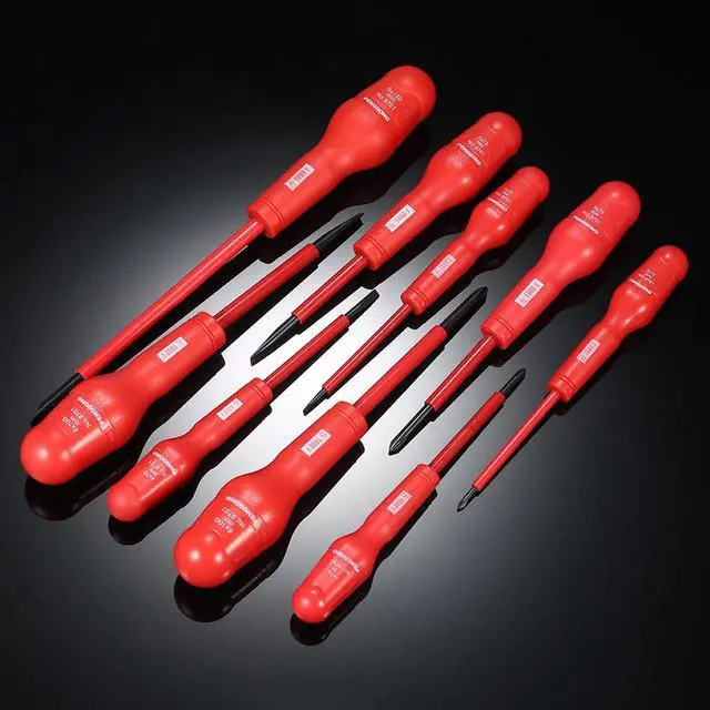 Alt view image 7 of 7 - 9pcs 1000V Multi-functional Insulated Screwdrivers Set with Magnetic Slotted and Phillips Bits Electrical Work Repair Tools Kit