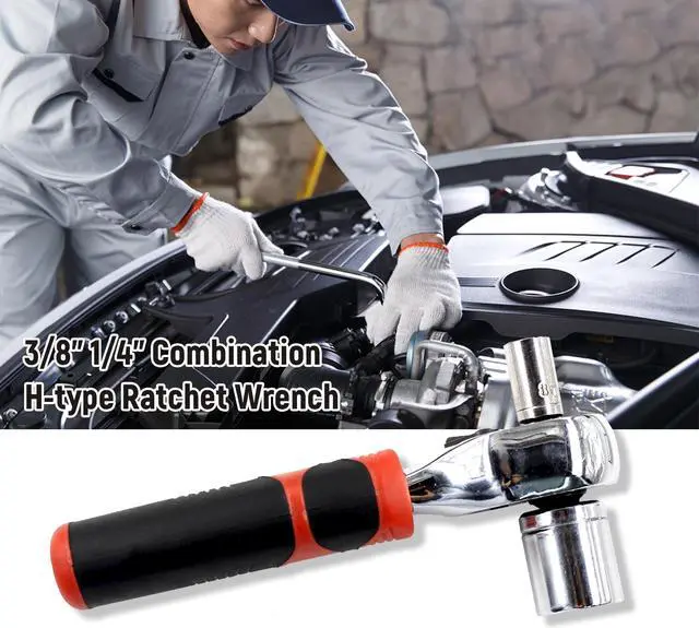 Alt view image 5 of 7 - 49PCS Portable Ratchet Screwdriver Socket Wrench Spanner Set Kit Metric and Inch 1/4" 3/8" Drive with 16-Pieces Screwdriver Bits