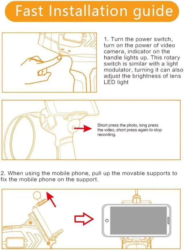 Alt view image 5 of 6 - 8MM WiFi Handheld Endoscope 1080P Inspection Camera for Auto Repair Tool Snake Hard Waterproof Industrial Home Endoscope - 1M