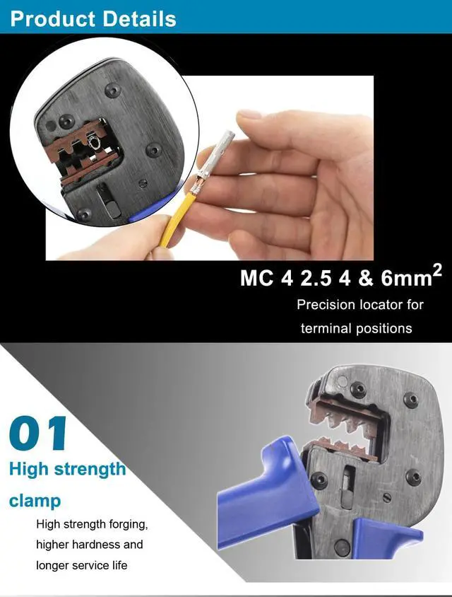 Alt view image 7 of 7 - A-2546B Crimping Plier 2.5-6mm 14-10AWG Multi-Tool Connector Crimping Tool Cable Cutter Wire Crimper