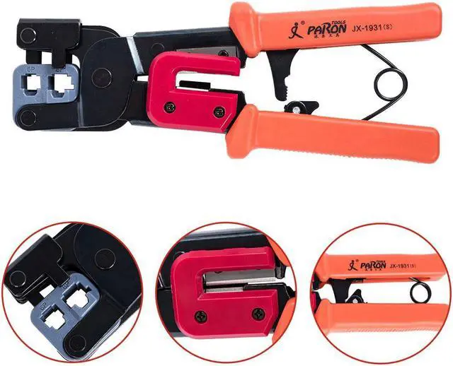 Alt view image 2 of 7 - RJ45 Crimping Tool PassThrough Cutter for RJ11 RJ45 Ethernet Network LAN Cable Plier 8P/6P Crystal Head Cable Cutter Peeling Shear