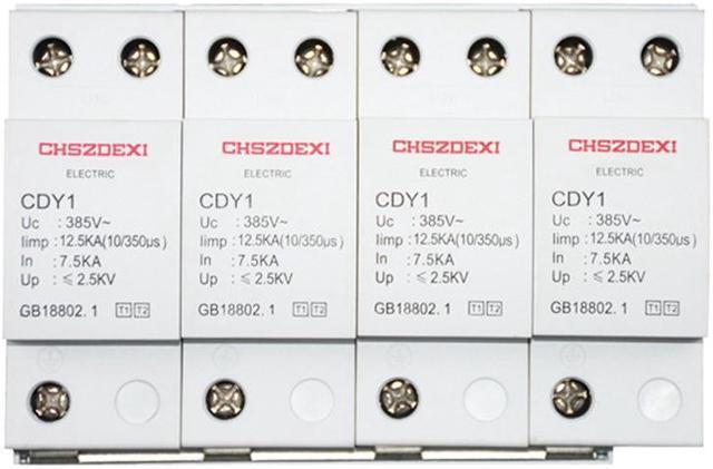 Alt view image 5 of 5 - 380V House Surge Protector Protective Low-voltage Arrester Device 4P L-ightning Protecting Device