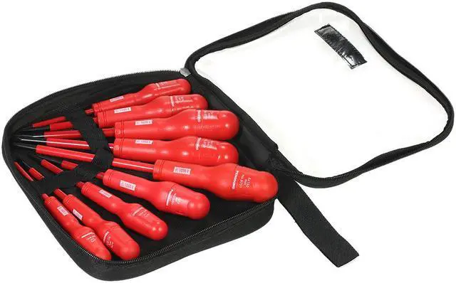 Alt view image 3 of 7 - 9pcs 1000V Multi-functional Insulated Screwdrivers Set with Magnetic Slotted and Phillips Bits Electrical Work Repair Tools Kit