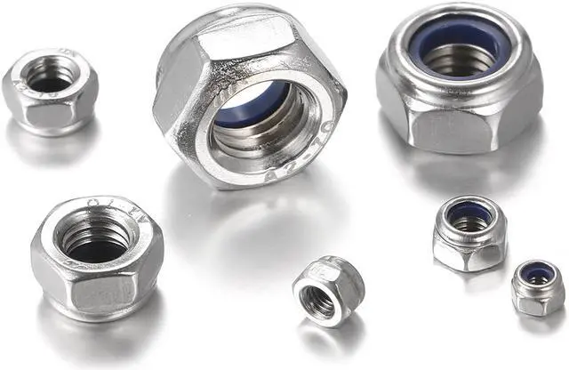 Alt view image 5 of 7 - DIN985 M-3/M-4/M5/M6/M-8/M-10/M12 304 Stainless Steel Nylon Self-locking Nut Kit