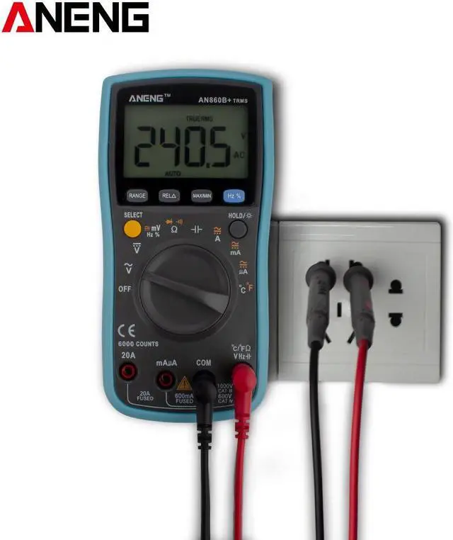Alt view image 5 of 7 - ANENG AN860B+ Tester Digital Multimeter Profesional 6000 Counts Detector Tester Peak Multimetro Meter Analogico EsrLcr Meter - Blue
