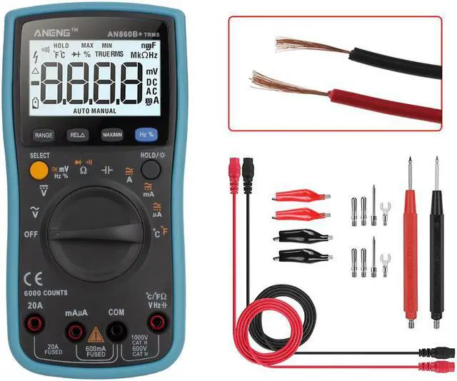 Main image of ANENG AN860B+ Tester Digital Multimeter Profesional 6000 Counts Detector Tester Peak Multimetro Meter Analogico EsrLcr Meter - Blue