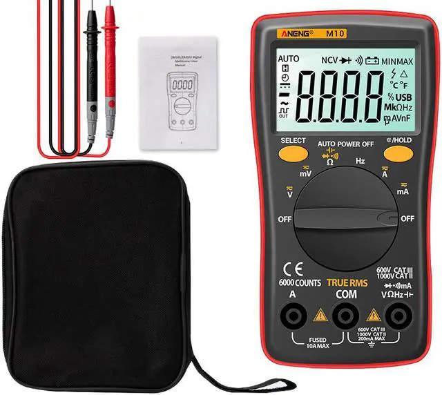 Main image of ANENG M10 Digital Multimeter Transistor Tester Analog 6000 counts Multimetro Profesional Capacitor Inductance Meter rm101/zt102