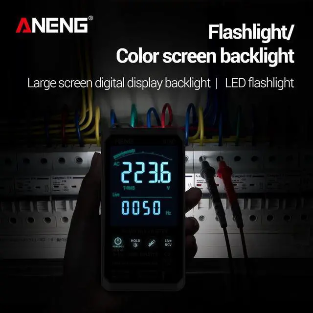Alt view image 2 of 7 - ANENG 618C Digital Multimeter Smart Touch AC DC Analog Bar True RMS Auto Tester Professional Transistor Capacitor NCV Tester Meter