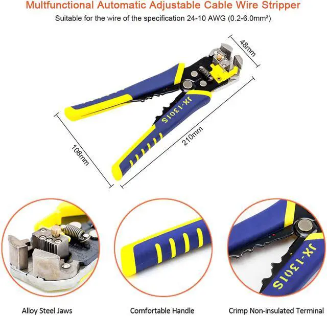Alt view image 3 of 7 - PARON JX-D5301S Crimping Tool Professional Wire Crimper Multi-tool Wire Stripper Cutting Pliers Cable Cutter Tools Set