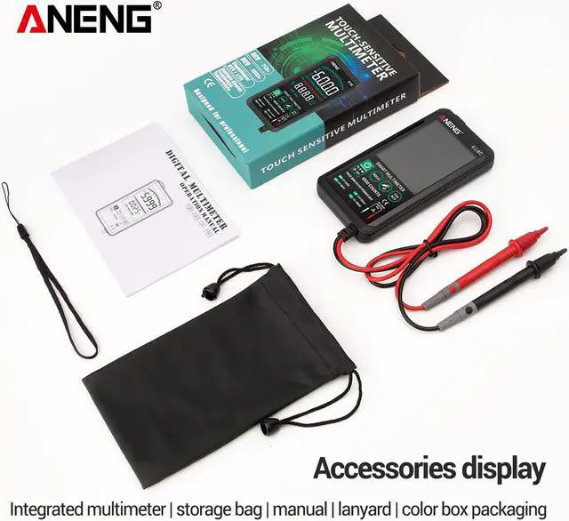 Alt view image 7 of 7 - ANENG 618C Digital Multimeter Smart Touch AC DC Analog Bar True RMS Auto Tester Professional Transistor Capacitor NCV Tester Meter