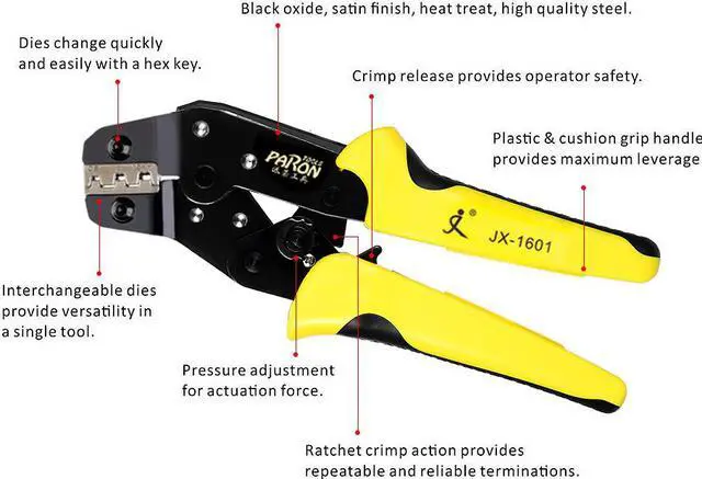 Alt view image 7 of 7 - PARON JX-D5301S Crimping Tool Professional Wire Crimper Multi-tool Wire Stripper Cutting Pliers Cable Cutter Tools Set