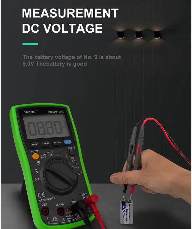 Alt view image 2 of 5 - ANENG AN860B+ Tester Digital Multimeter Profesional 6000 Counts Detector Tester Peak Multimetro Meter Analogico EsrLcr Meter - Green
