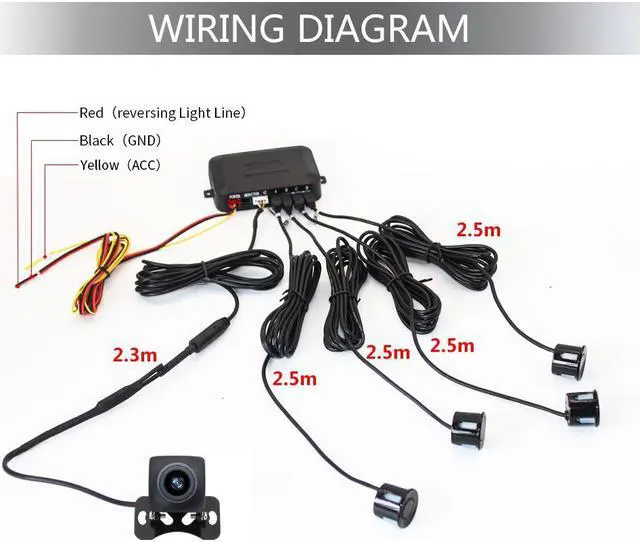 Alt view image 2 of 6 - 4pcs Wireless Backup Camera HD WIFI Car Auto Vehicle Reverse Backup Radar System for(12V) Car SUV MPV WiFi Backup Camera with Night Vision IP67 Waterproof LCD Wireless Reversing Monit