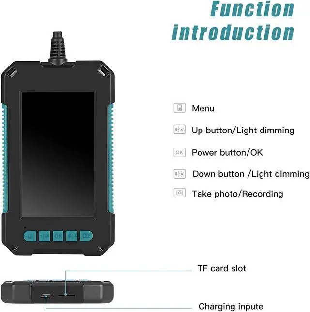 Alt view image 2 of 5 - Handheld Endoscope 4.3 Inches IPS Screen 1080P High Definition IP68 Industrial Home Endoscopes with 9 LEDs 8mm Lens 2 Megapixels Magnifier Compatible - 3M