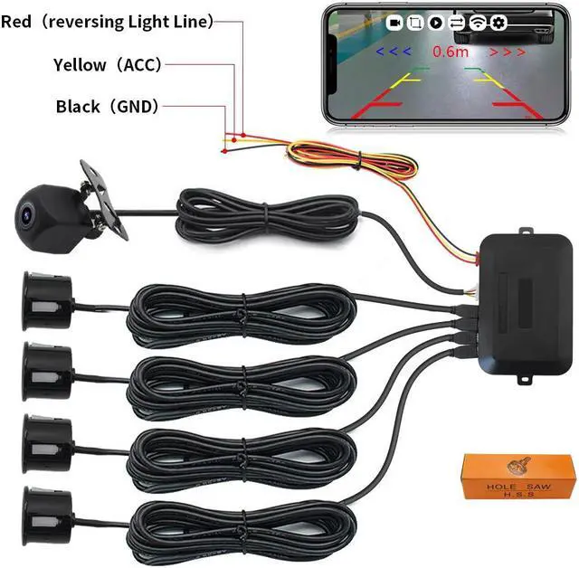 Alt view image 6 of 6 - 4pcs Wireless Backup Camera HD WIFI Car Auto Vehicle Reverse Backup Radar System for(12V) Car SUV MPV WiFi Backup Camera with Night Vision IP67 Waterproof LCD Wireless Reversing Monit