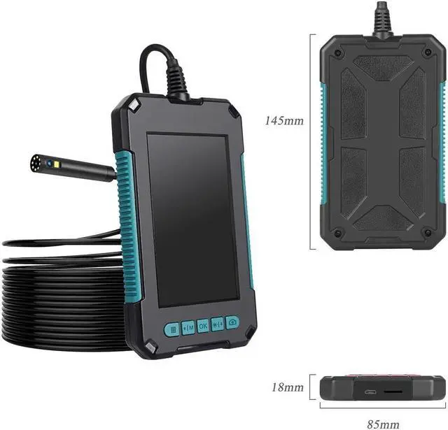 Alt view image 5 of 5 - Handheld Endoscope 4.3 Inches IPS Screen 1080P High Definition IP68 Industrial Home Endoscopes with 9 LEDs 8mm Lens 2 Megapixels Magnifier Compatible - 3M
