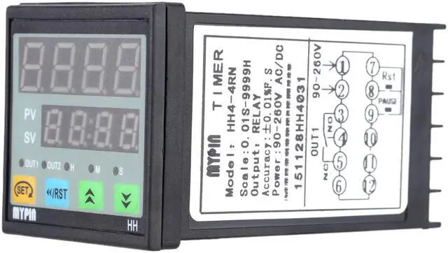 Alt view image 6 of 6 - 90-260V AC/DC Digital Timer Countdown Time Counter Relay Output 1 Alarm