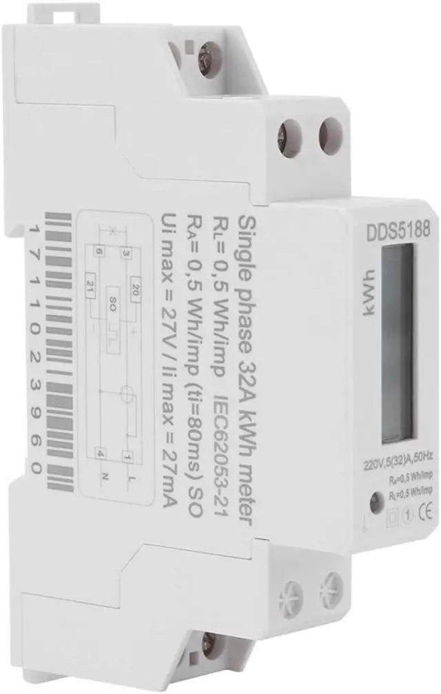 Alt view image 2 of 5 - Newstyle Din-rail Energy Meter Digital Single Phase Electric Meter 220V 5-32A Electronic KWh Meter High Accuracy Measuring Tool