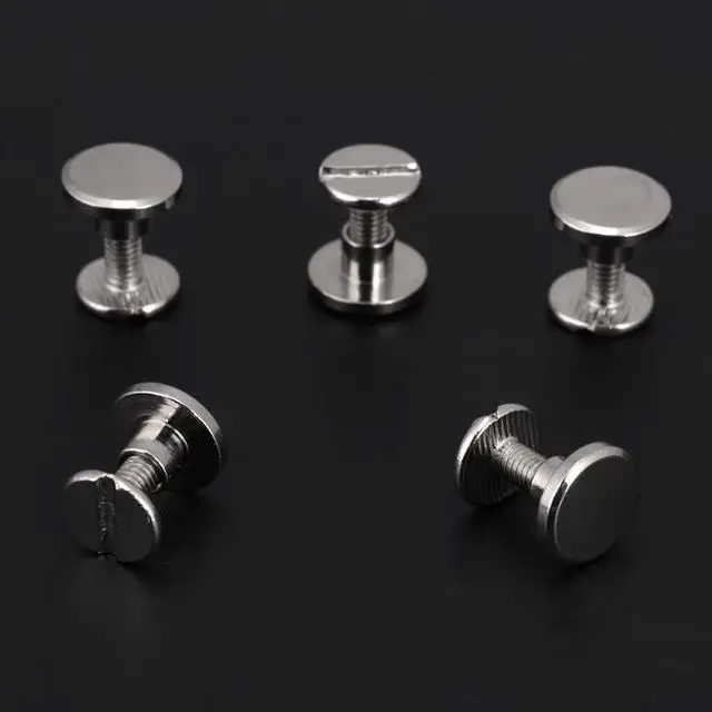 Alt view image 7 of 7 - 20pcs/Set Flat Head Screw Rivets Leather Belt Repair Supplies Durable Brass Threaded Flat Nut Nail Rivets Screws Tools - 5MM