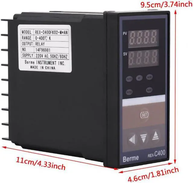 Alt view image 5 of 7 - Intelligent Temperature Controller Regulator Digital Panel Thermostat Switch AC 220V Temp Sensor Controller with Clips