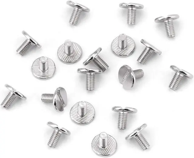 Alt view image 3 of 7 - 20pcs/Set Flat Head Screw Rivets Leather Belt Repair Supplies Durable Brass Threaded Flat Nut Nail Rivets Screws Tools - 5MM
