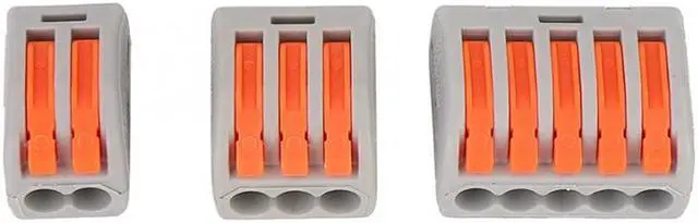 Alt view image 5 of 6 - 60 Pcs Electric Cable Connector Universal Quick Connecting Terminal Wiring Cable Connector Block Threader Splitter