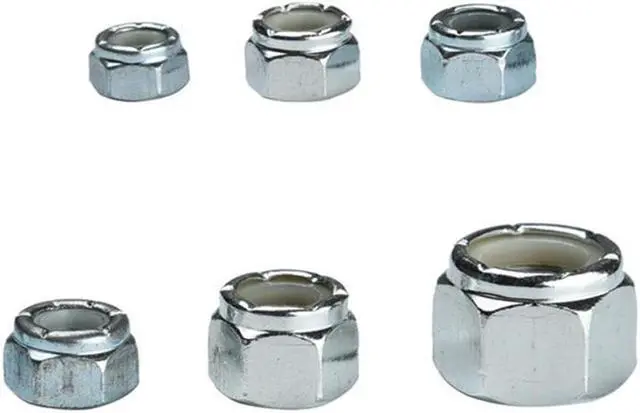 Alt view image 6 of 7 - 150pcs/Box Multi-size Metric Thread Steel Hex Nuts Screw Hexagonal Nylon Lock Nuts #10-24 1/4-20 1/4-28 5/16-18 3/8-16 1/2-13