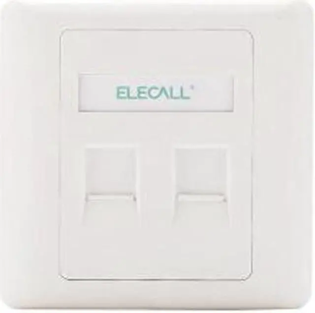 Main image of Electric 2 Ports RJ45 Network Socket Wall Mount Outlet Wall Plate Network Module Panel Connector CAT5e RJ45 Computer Port