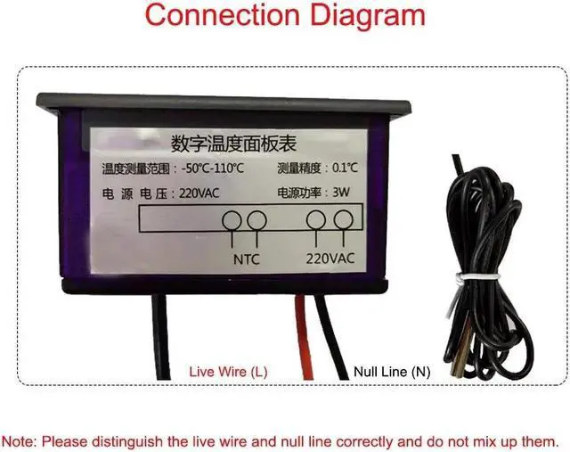 Alt view image 5 of 5 - ZFX-900 Embedded Temperature Meter Intelligent Digital Temperature Display Panel for Refrigerator Deepfreeze Cold Closet