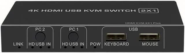 Alt view image 4 of 7 - 4K HDMI USB KVM Switcher Extender 2X1 Dual Ports HDMI+USB In To HDMI+USB Out For Windows10 Macs