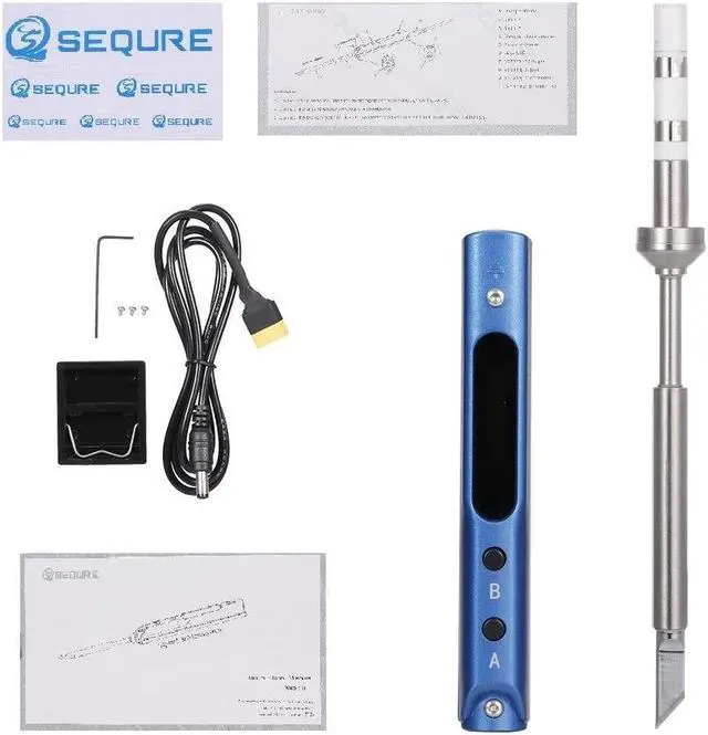 Alt view image 5 of 5 - SQ-001 Digital Soldering Iron OLED Mini Electric 65W Soldering Iron Adjustable Temperature Welding Tool - Blue