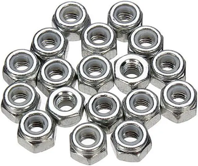 Alt view image 7 of 7 - 150pcs/Box Multi-size Metric Thread Steel Hex Nuts Screw Hexagonal Nylon Lock Nuts #10-24 1/4-20 1/4-28 5/16-18 3/8-16 1/2-13
