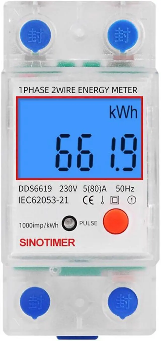 Alt view image 5 of 6 - Digital Power Energy Meter Voltage Wattmeter Multi-function Digital Meter Power Energy Analyzer Electronic Din Rail 230V