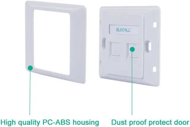 Alt view image 4 of 6 - Electric 2 Ports RJ45 Network Socket Wall Mount Outlet Wall Plate Network Module Panel Connector CAT5e RJ45 Computer Port