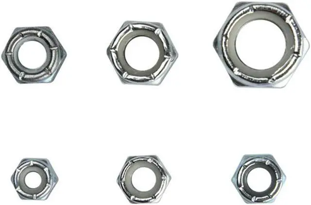 Alt view image 2 of 7 - 150pcs/Box Multi-size Metric Thread Steel Hex Nuts Screw Hexagonal Nylon Lock Nuts #10-24 1/4-20 1/4-28 5/16-18 3/8-16 1/2-13
