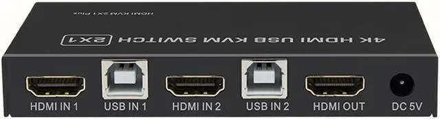 Alt view image 7 of 7 - 4K HDMI USB KVM Switcher Extender 2X1 Dual Ports HDMI+USB In To HDMI+USB Out For Windows10 Macs