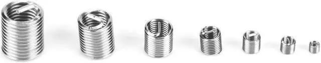 Alt view image 6 of 7 - 116 Pcs Self Tapping Thread Slotted Inserts and Steel Wire Thread Inserts Combination Set Thread Repair Tool