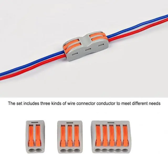 Alt view image 3 of 6 - 60 Pcs Electric Cable Connector Universal Quick Connecting Terminal Wiring Cable Connector Block Threader Splitter