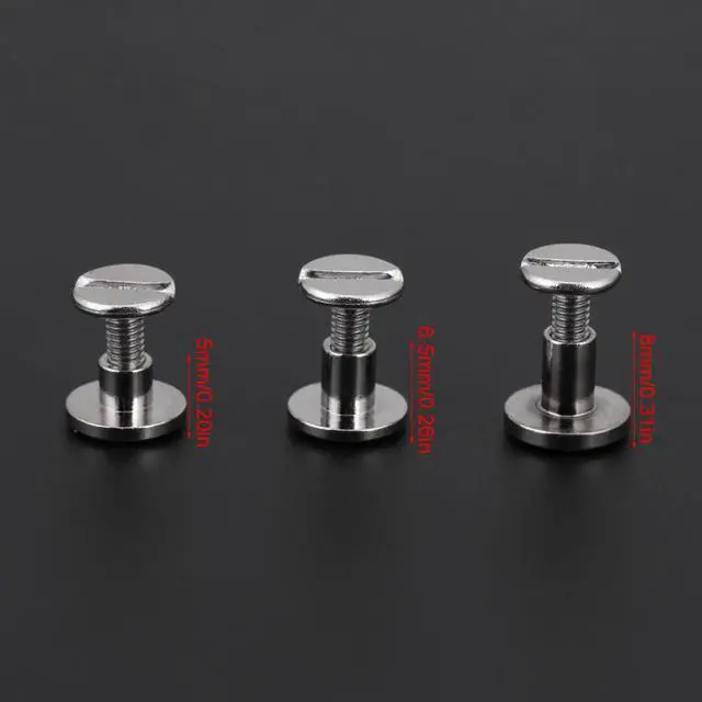 Alt view image 4 of 7 - 20pcs/Set Flat Head Screw Rivets Leather Belt Repair Supplies Durable Brass Threaded Flat Nut Nail Rivets Screws Tools - 5MM